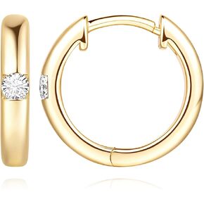 Gold Earrings for Women 14K Gold Hoop Earrings for Women Radiant Cubic Zirconia Comfortable Gold Huggie Hoop Earrings Gold Earrings Gifts for Women 15mm 25mm