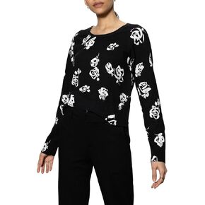 Sanctuary All Day Long Sweater for Women - Crew Neckline with Straight Hemline, Allover Floral Print, and Long Sleeves
