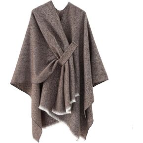 Women's Shawl Wrap Poncho Warm Cape Cardigan Open Front Elegant Shawls for Spring Fall Winter
