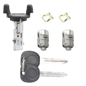Ignition Switch Lock Cylinder with Pair Front Door Lock Cylinder Fit for 1999 2000 Silverado Tahoe Suburban/Sierra Replace 704600 + 702912 X2 + 598007 X2 (No chip)