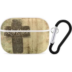 Christian Religious Bible Verse The Lord Is My Rock Pattern Compatible with Airpods Pro Case Cover with Keychain Headphone Cover Unisex Shockproof Protective Wireless Charging Headset Accessor