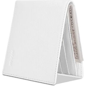 NYEAR White Wallet,Four layers conductive fabric anti RFID reading,Slim Mens Wallet Leather Bifold Wallets for Men As Nice Gifts for Birthday, Anniversary and Graduation,White