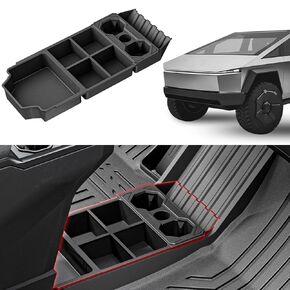 Lower Center Console Organizer with Cup Holder Compatible with Cybertruck,Floor Organizer Storage Tray for 2024 Tesla Cybertruck Accessories