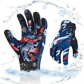 Vgo... Winter Lined Motorcycle Gloves for Men,Cycling Gloves,Powersprots Racing Gloves,Touchscreen capable(MF5178FW)