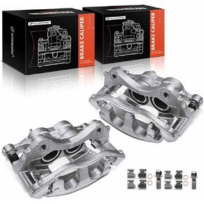A-Premium Front Disc Brake Caliper Assembly with Bracket Compatible with Select Ford Models - Transit-150/Transit-250/Transit-350/Transit-350 HD 2015 2016 2017 2018 2019, 3.2L/3.5L/3.7L, 2-PC Set