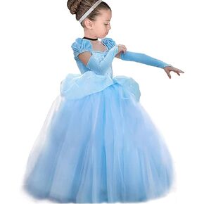 Girls Cinderella Princess Dress Costume Toddler Ball Gown Halloween Christmas Party Cosplay 2-13T