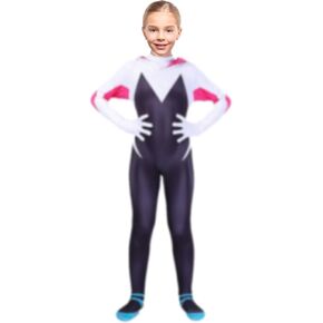 Ghost Bodysuit for Girls Halloween Costumes Pink Jumpsuits Lycra Fabric With Mask Full Outfits