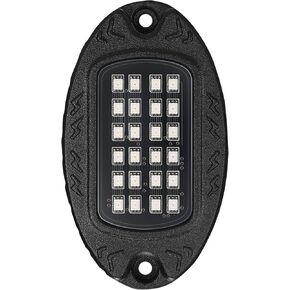 4 Pods Alloy LED Rock Lights for ATV UTV Golf Cart Truck RZR SXS, Waterproof Multicolor RGB Underglow Kit for Cars with APP Control Music Mode, Metal Vehicle Underbody Light