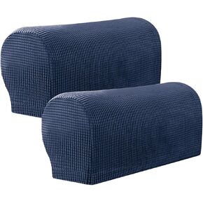 Stretch Armrest Covers Armchair Slipcovers,2pcs Waterproof Polyester Sofa Armrest Covers,Washable Armchair Slipcover Arm Cover Furniture Protector for Sofa Chair Recliner(Navy Blue)