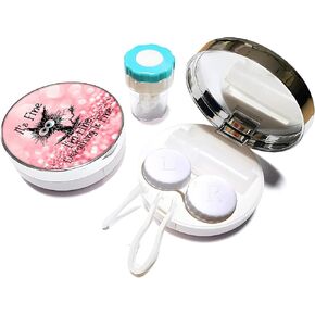 Contact Lens Travel Kit with Cleaner Washer, 5 in 1 Portable Contact Box with Mirror Tweezers Remover Tool Solution Bottle for Travel Daily Outdoor,Starry Night