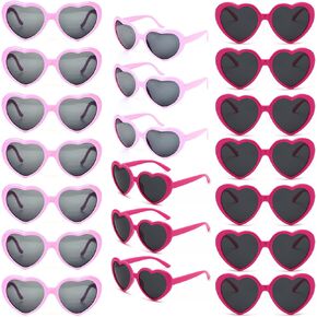 20 Pack Red Heart Sunglasses Bulk for Women Girls Heart Sunlasses for Bachelorette Party Favors