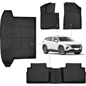 DiffCar® Floor Mats & Cargo Liner for Hyundai Tucson 2022-2025 (Not for PHEV), All-Weather TPE Floor Liner for Tucson Accessories 2022 2023 2024 2025