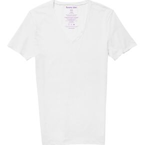 Tommy John Men's Deep V-Neck Undershirt, Cool Cotton Fabric T-Shirt with Stay Tuck Design, 3 Pack