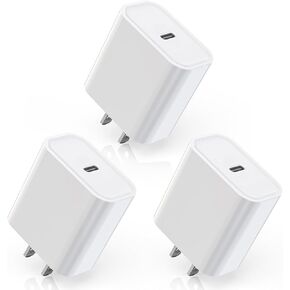 iPhone 16/15 Fast Charger Block, 20W【3Pack】USB C Wall Charger Block Super Fast Charging Block Plug Blocks PD Type C Adapter for iPhone 16 Pro Max/iPhone 15 Plus/14/13/12/11/AirPods/iPad Pro/Air/Mini