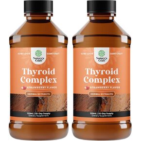 مكمل دعم الغدة الدرقية عالي الامتصاص - مكملات اليود السائل النباتية لدعم الغدة الدرقية للنساء والرجال مع ميو اينوزيتول السيلينيوم ونبات القراص اللاذع لتعزيز الطاقة والتركيز 2 حزمة in Kuwait