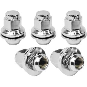 5PCS M12x1.5 Chrome Wheel Lug Nuts Compatible with 1999-2023 Jaguar S-Type X-Type F-Type XE XF XFR XJ XJ8 XJR XK XK8 XKR XKR-S Front/Rear C2C35294 C2C35294010 611-980