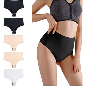 Women's High Waisted G-String Thongs Panties Breathable Seamless No Show Underwear