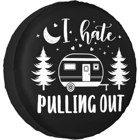 I Hate Rv Spare Tire Cover, Camper Spare Tire Cover, Spare Tire Cover for RV Trailer, Camper Wheel Protectors Weatherproof Universal for Trailer Rv SUV Truck Travel Trailers (14 inch)