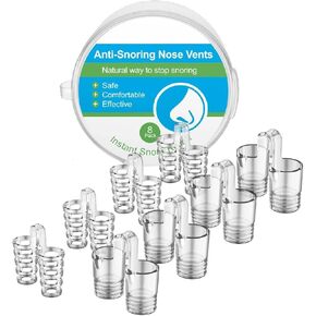 Anti snoring Device, Nasal Dilators for Men - Comfortable Nasal Dilators to Relieve Snore, 8 PCS Reusable Stop Snoring Silicone Vents, Clear