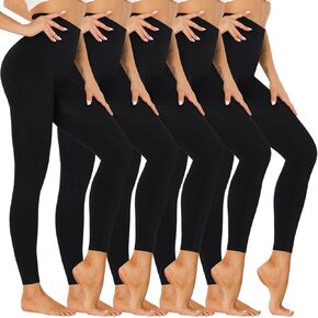 Hi Clasmix 5 Pack Super Soft Leggings for Women Pack-High Waisted Tummy Control Workout Yoga Running Gym Fitness Active Pants