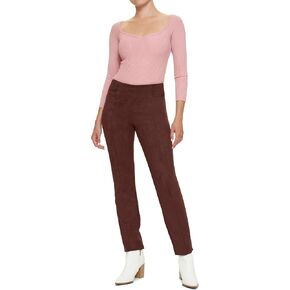 HUE Women's High Rise Suede Straight Legging
