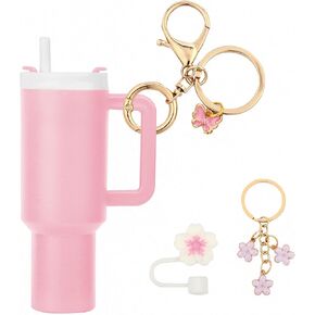 Mini cup tumbler keychain Stanley cup keychain suitable for backpacks, women's wallet accessories coins lipstick lip balm