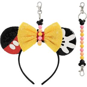 Fancheer Mouse Ears Holder for Backpack Bag Beaded Lanyard Keychain Trip Accessories Headband Hanging Display Organizer Decor