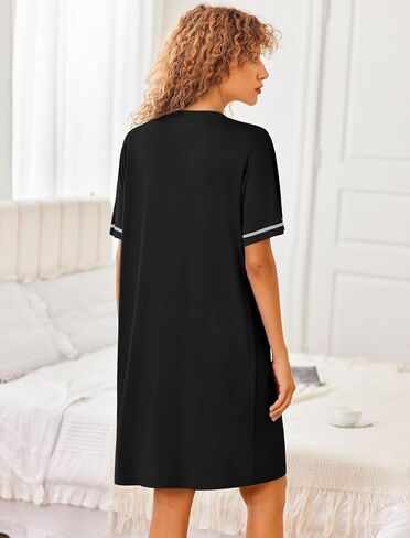 Ekouaer Women Zipper Robes Short Sleeves Housecoat Lightweight Bathrobes Zip Up Robe Casual Nightgown with Pockets S-2XL in Saudi Arabia