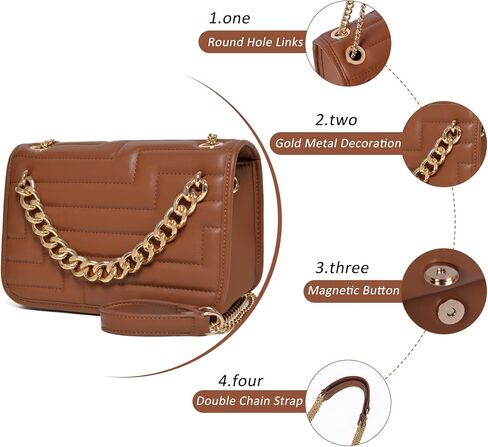 Crossbody Bags for Women,Vegan Leather Purses for Women,Small Shoulder Handbags with Chain Strap in Saudi Arabia