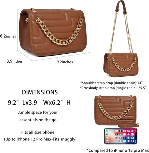 Crossbody Bags for Women,Vegan Leather Purses for Women,Small Shoulder Handbags with Chain Strap in Saudi Arabia