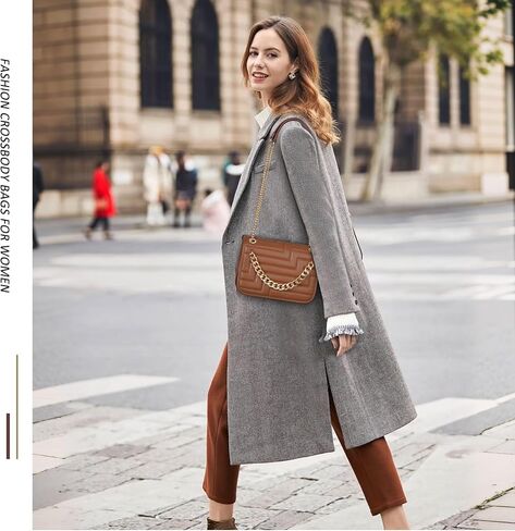 Crossbody Bags for Women,Vegan Leather Purses for Women,Small Shoulder Handbags with Chain Strap in Saudi Arabia