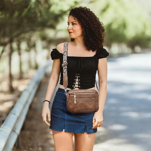 YDSIII Small Crossbody Bags for Women, Trendy Vegan Leather Cross Body Bags for Womens with Adjustable Wide Guitar Strap in Saudi Arabia