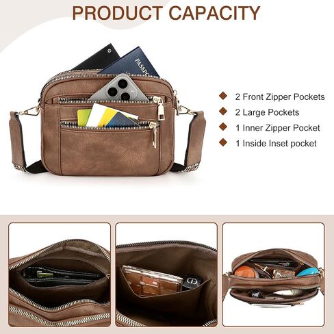 YDSIII Small Crossbody Bags for Women, Trendy Vegan Leather Cross Body Bags for Womens with Adjustable Wide Guitar Strap in Saudi Arabia