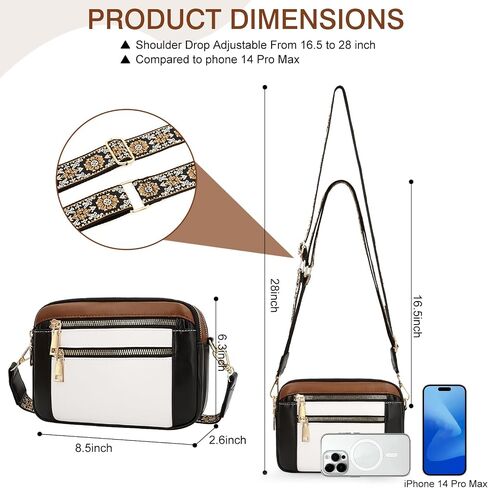 YDSIII Small Crossbody Bags for Women, Trendy Vegan Leather Cross Body Bags for Womens with Adjustable Wide Guitar Strap in Saudi Arabia