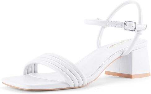 صنادل بكعب دائري بأشرطة للنساء مفتوحة من الأمام وكعب مكتنز وشريط للكاحل وكعب منخفض in Kuwait