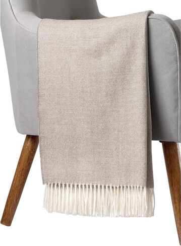 Luxury Herringbone Throw Blanket for Men and Women 100% Baby Alpaca Wool Warm Shawl Wraps for Winter in Saudi Arabia