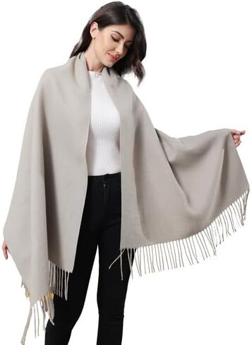 Winter Shawl - Blanket Shawl Wraps for Women - Poncho Size Women's Scarves & Wraps - Winter Accessories for Women in Saudi Arabia