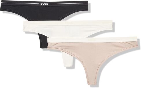 BOSS Women's 3-Pack Bold Logo Thongs in Saudi Arabia