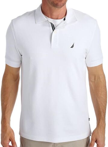 Nautica Men's Classic Short Sleeve Solid Performance Deck Polo Shirt in Saudi Arabia