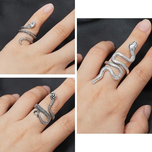Gleamart Adjustable Vintage Punk Ring Set Stackable Animal Rings Present for Men Women in Kuwait