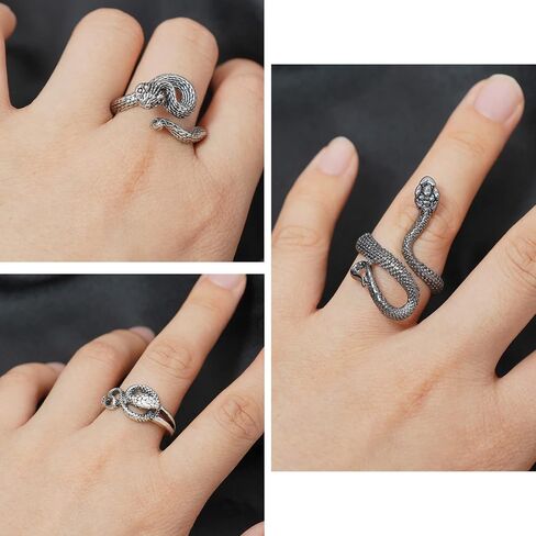 Gleamart Adjustable Vintage Punk Ring Set Stackable Animal Rings Present for Men Women in Kuwait
