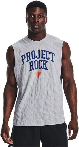 Under Armour Men's Project Rock Sleeveless Tank Top L Grey in Saudi Arabia