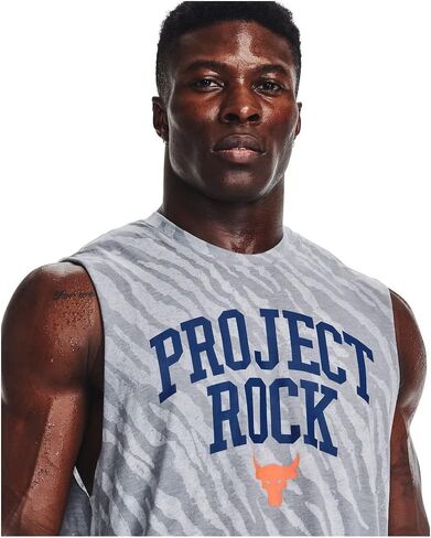 Under Armour Men's Project Rock Sleeveless Tank Top L Grey in Saudi Arabia