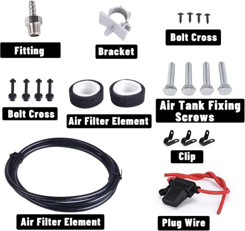 150 PSI Air Compressor with 1.6 Gallon 200 PSI Air Tank Aluminum Air Compressor Onboard System 12V 1/4NPT for Train Truck Trailer Train Auto Air Lift Suspension Heavy Duty Air Horn Compressor in Kuwait
