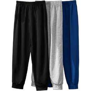 Milumia Boy's 3 Pack Elastic Waisted Sweatpants Athletic Sports Jogger Pants