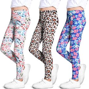 عبوة من 3 سراويل ضيقة مطبوعة للفتيات لليوجا للأطفال من عمر 2 إلى 11 عامًا in Kuwait