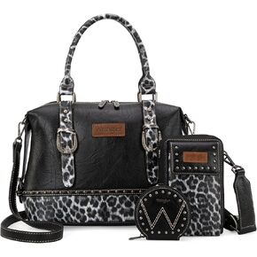 Wrangler 3Pcs Doctor Bag Sets for Women Top-handle Satchel Bag with Cell Phone Handbags and Coin Purse
