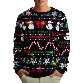 سترة Goodstoworld للرجال/النساء تضيء سترة عيد الميلاد القبيحة المحبوكة مع أضواء LED وامضة متعددة الألوان in Kuwait