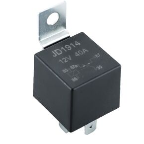 JD1914 السيارات 5 دبوس التتابع مع قوس الحديد 12V 40A للسيارات الشاحنات والشاحنات والدراجات النارية قوارب بوبكات مفاتيح محركات الديزل مبتدئين استبدال 6679820 584416 586224 G8JN-1C7T-R-DC12 (حزمة من 5)