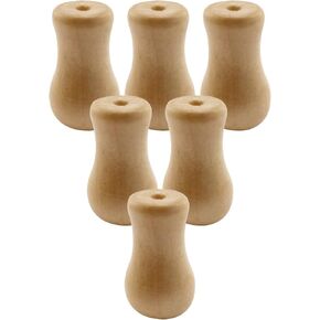 Amazing Drapery Hardware 12 Natural Stained Wood Cord Tassels in Vase Shape for Wood Blind and Roman Shade Pull Cords - Rustic Window Treatment Accessories